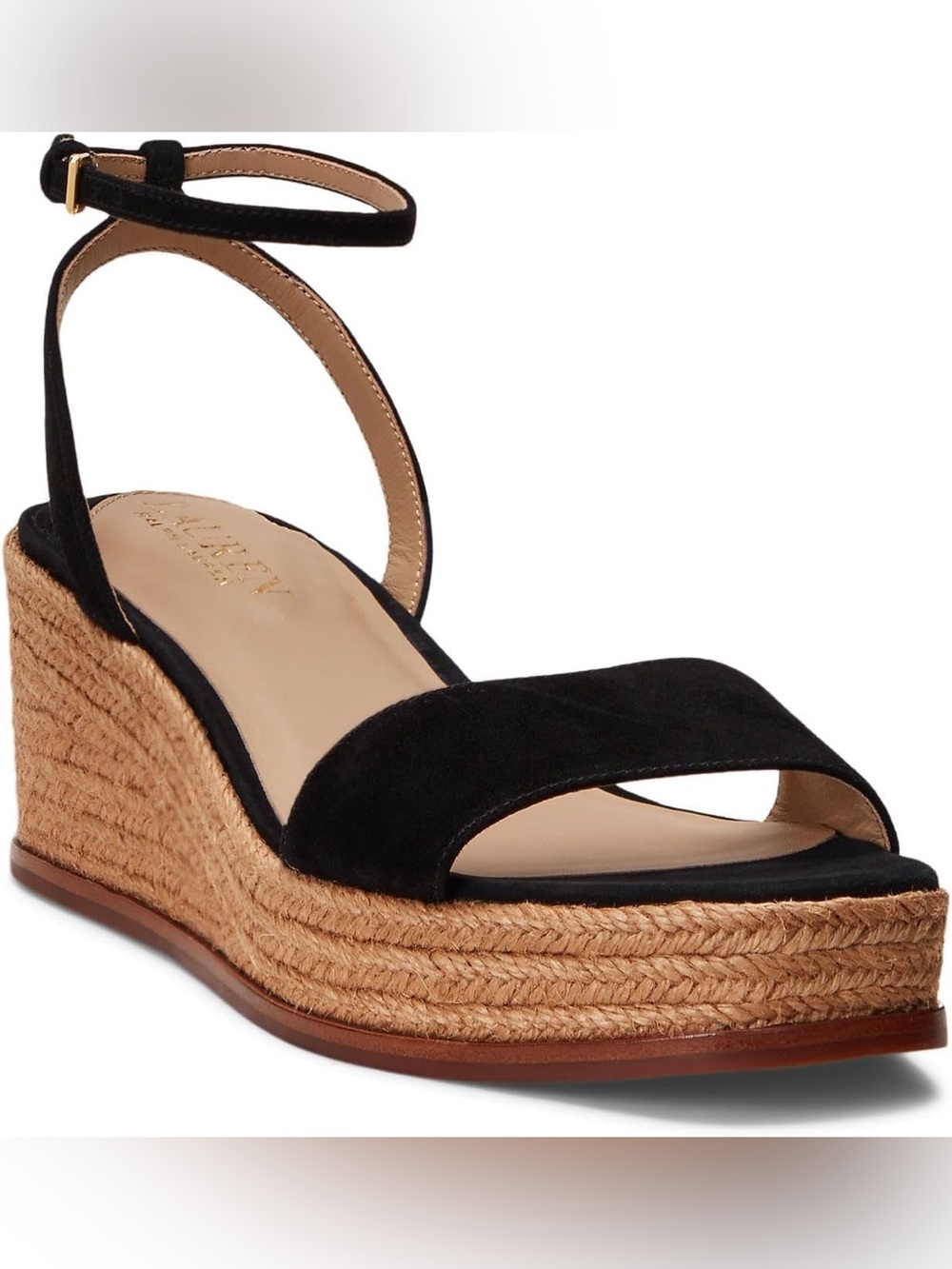 LAUREN RL Espadrille Wedge Sandals w/Ankle Strap